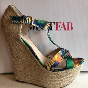 JustFab 8.5 Tropical Wedge 6” Heel